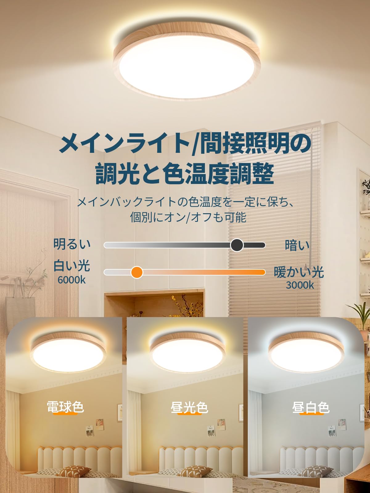 Amazon.co.jp : LEDシーリングライト8畳 36W 木目調 照明器具